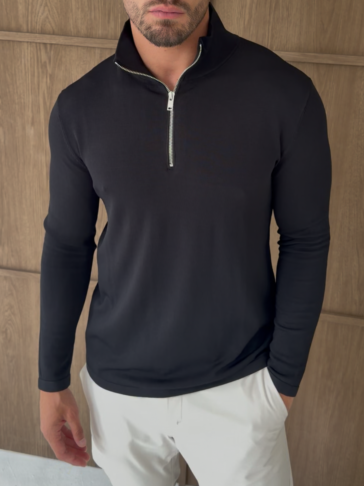 Fine Knit Half Zip Jumper