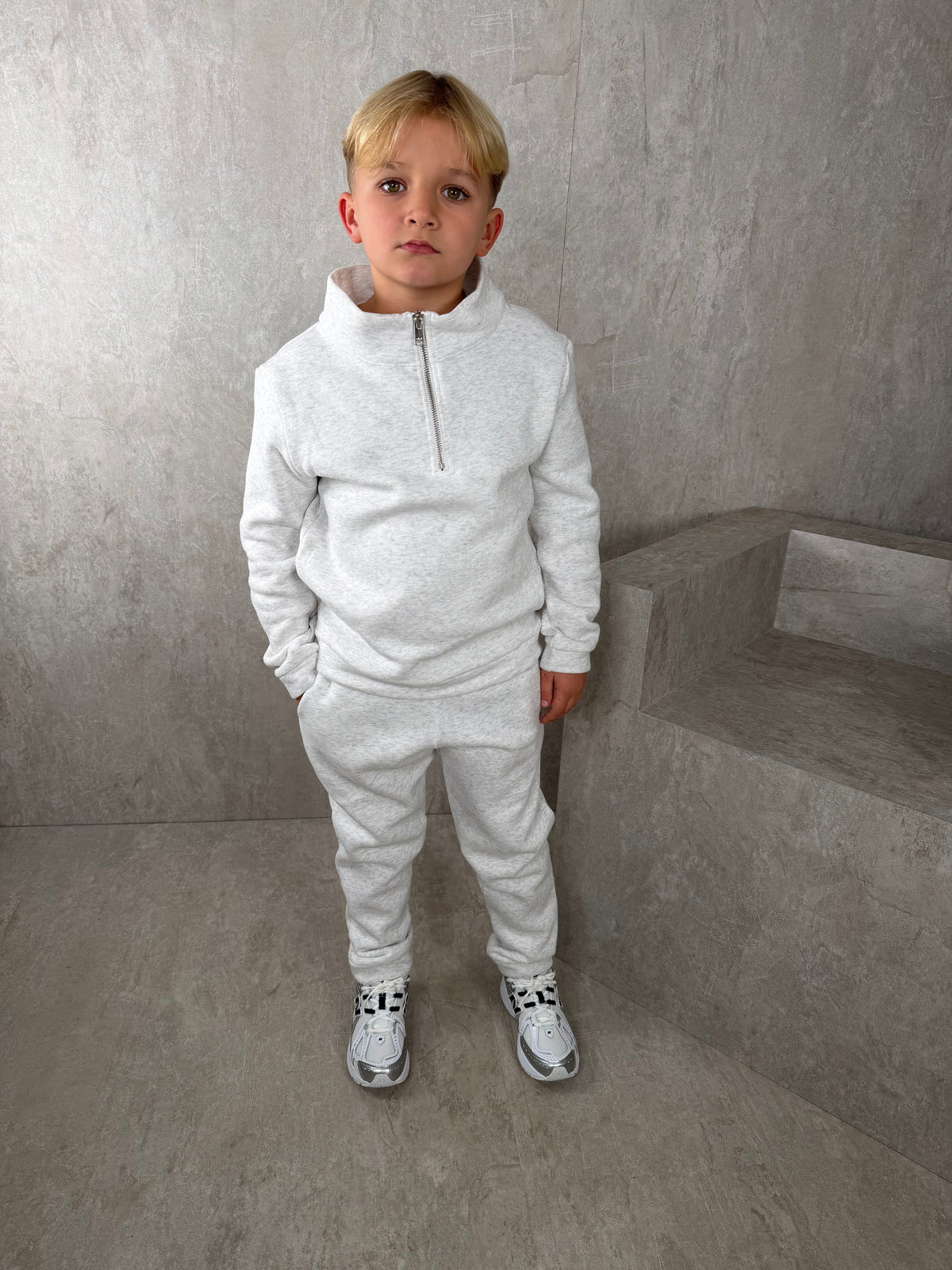 Kids Half Zip Relaxed Fit Tracksuit