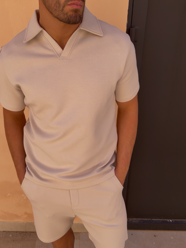Jersey Open Collar Top