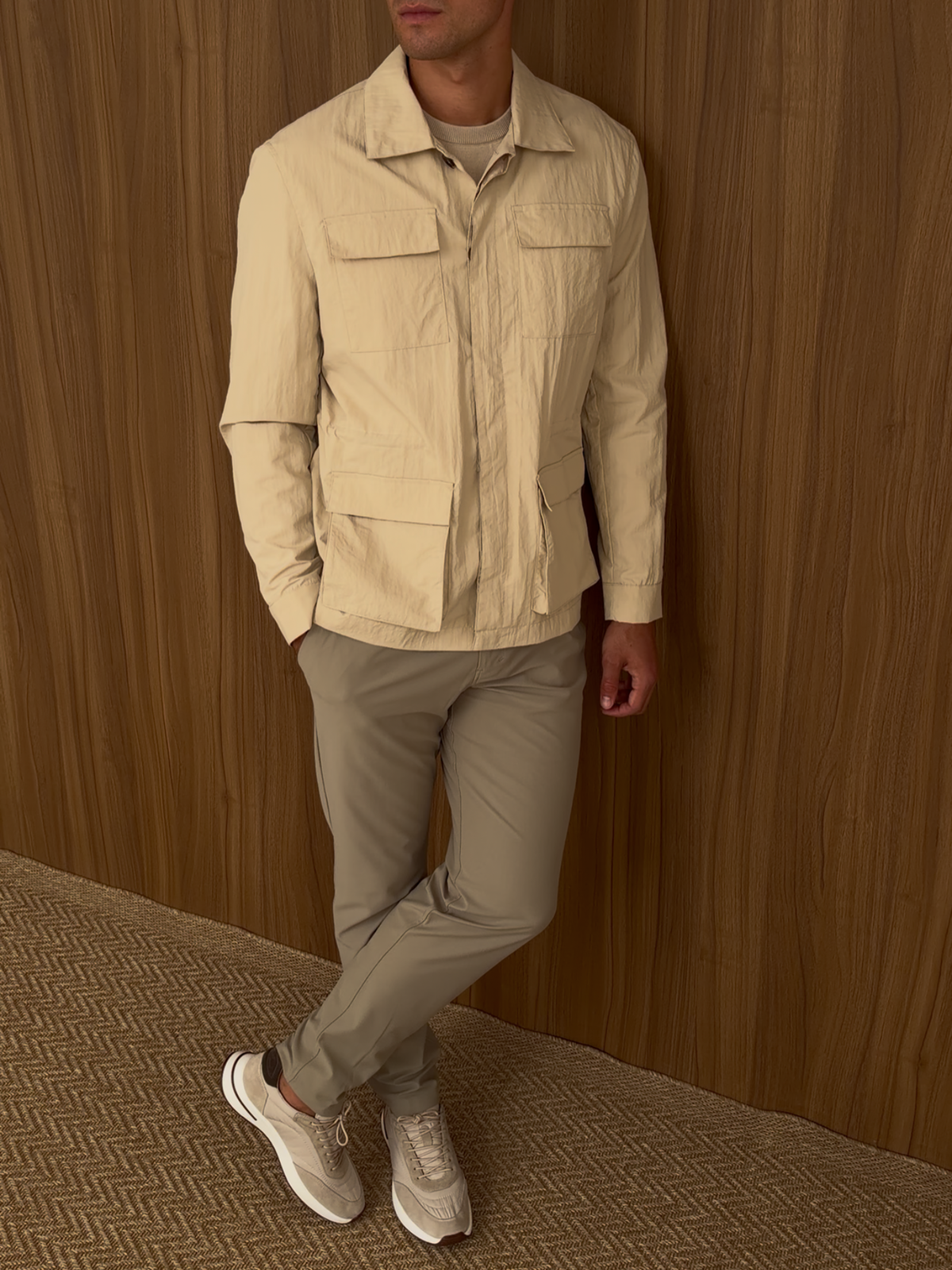 Technical Field Jacket With Pocket Detail Stone
