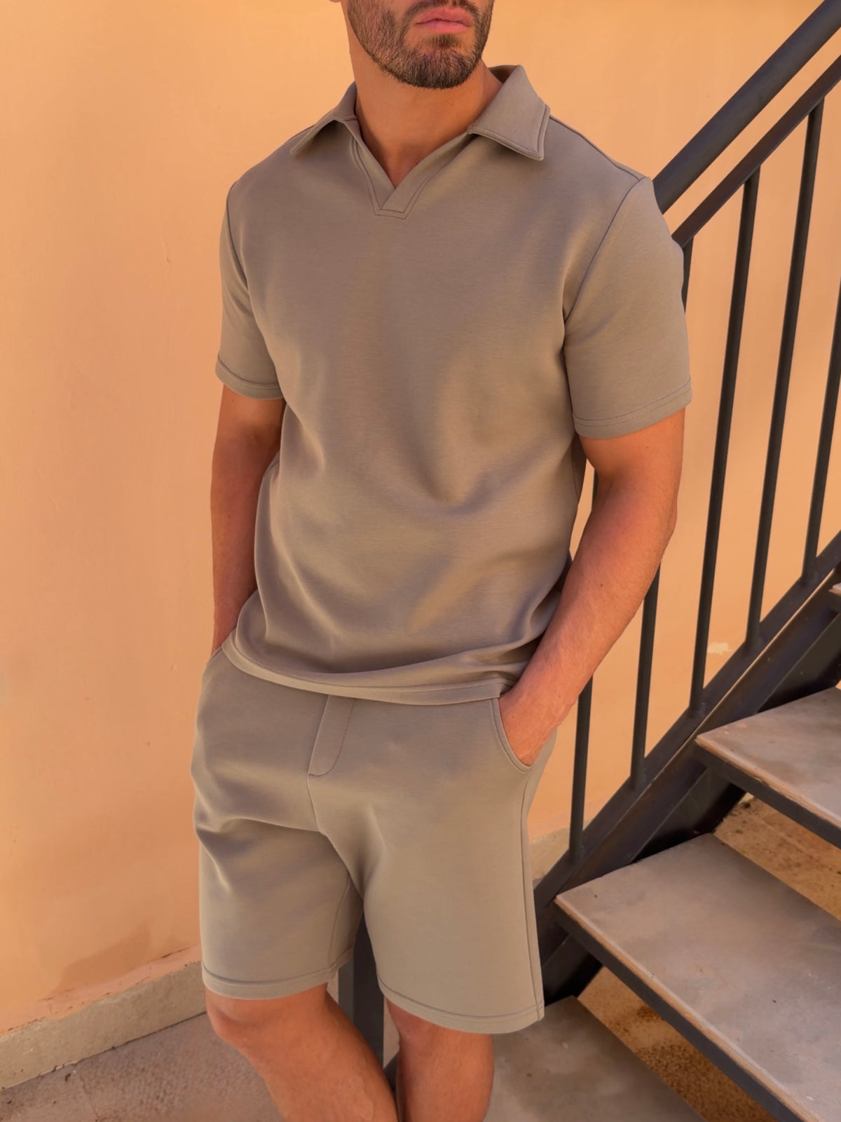 Jersey Open Collar Set