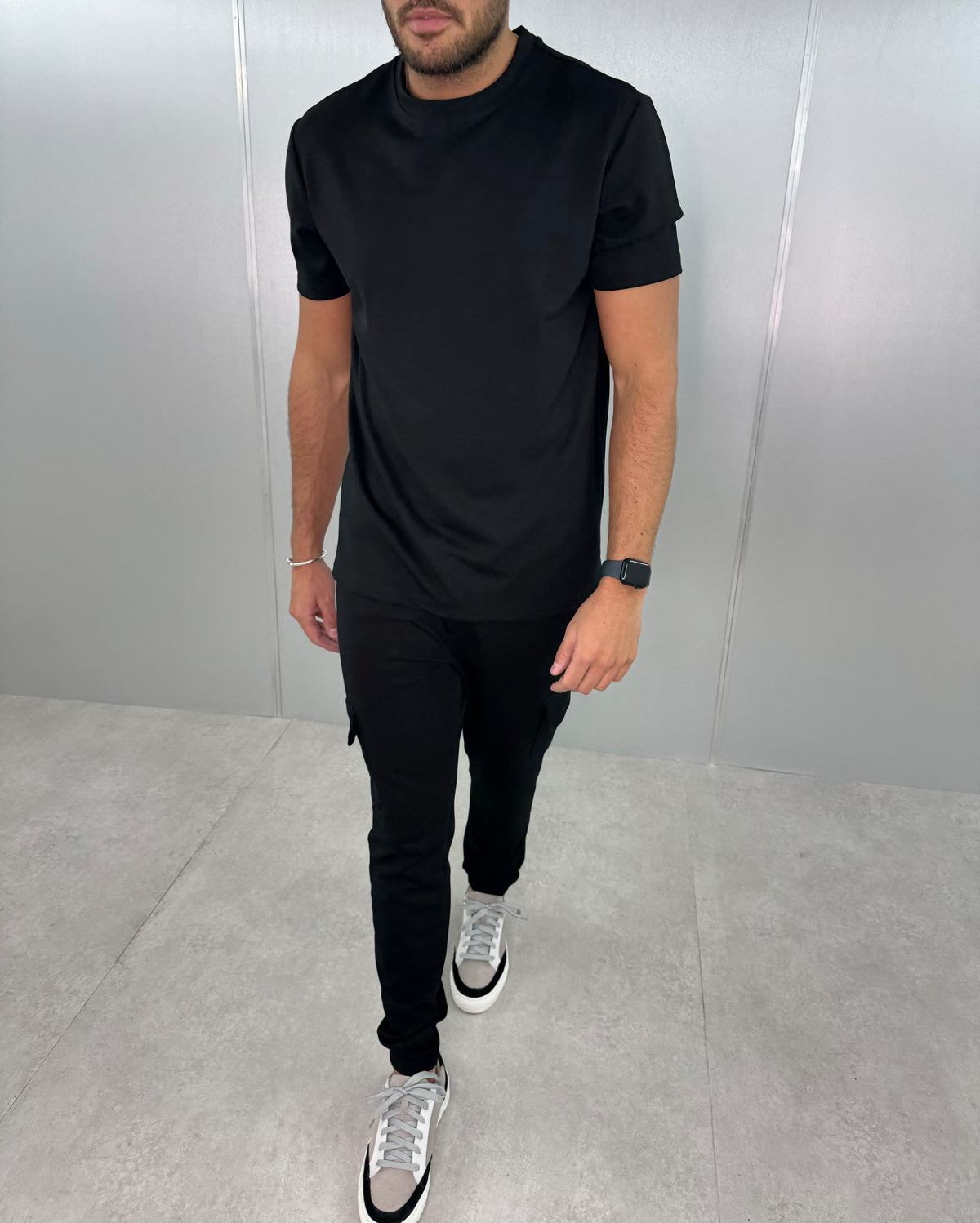 T-Shirt & Cargo Set BLACK