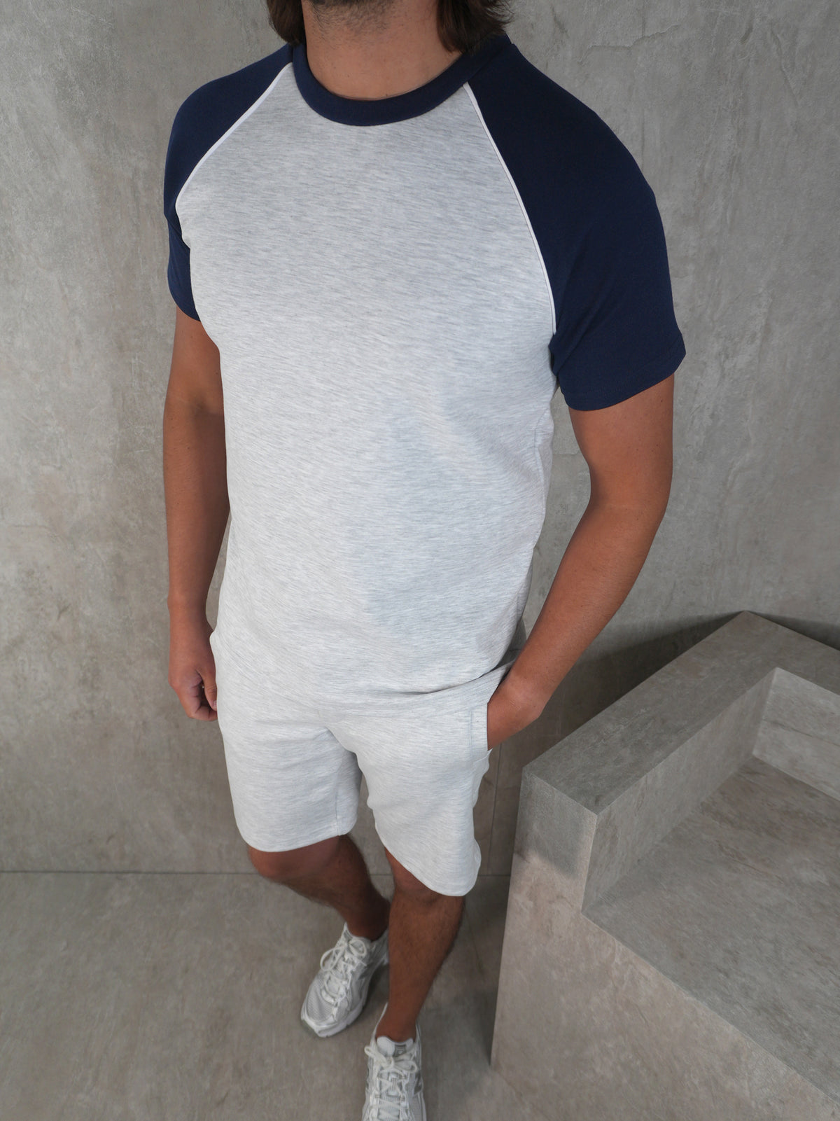 JERSEY INTERLOCK CONTRAST PIPING T-SHIRT