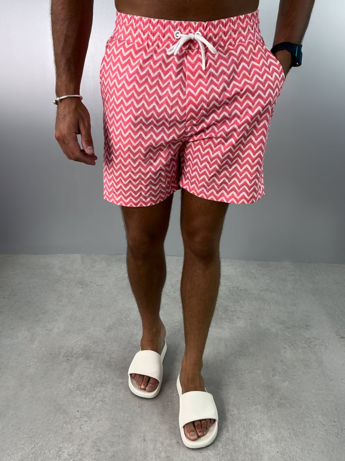 ZIG ZAG PRINTED SWIM SHORTS